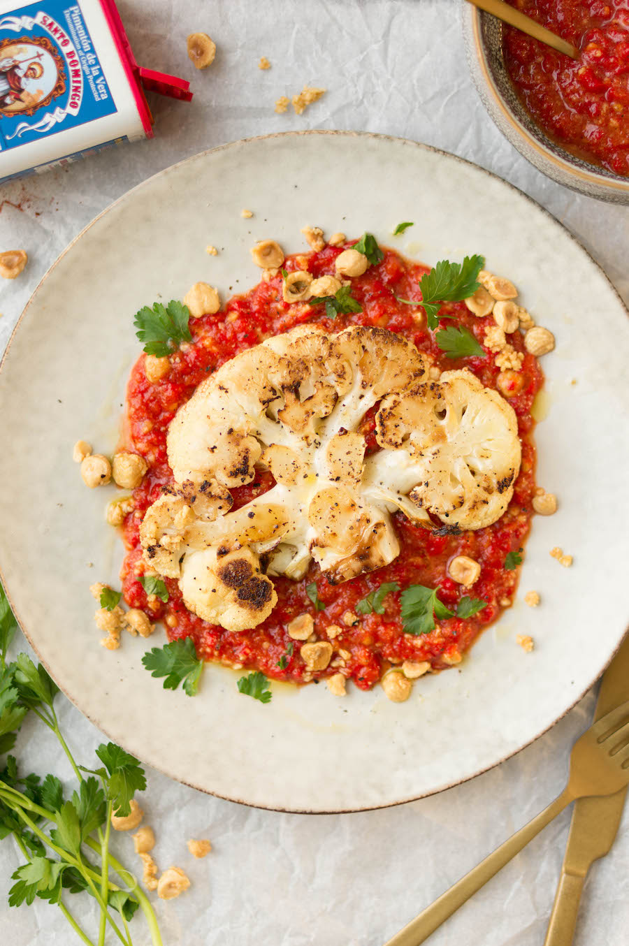 Afbeelding van vegetarisch hoofdgerecht bloemkoolsteak