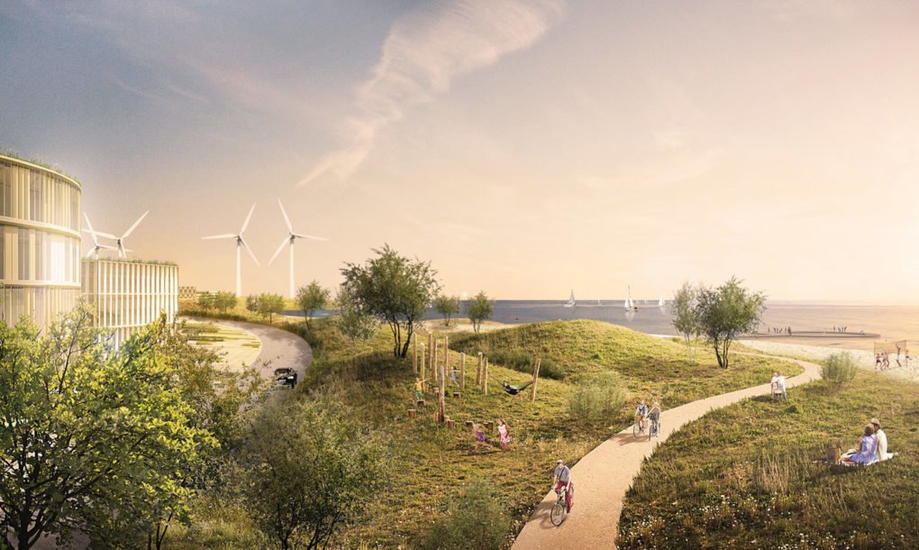 Tekening van eilanden met duurzame energie in Denemarken 3