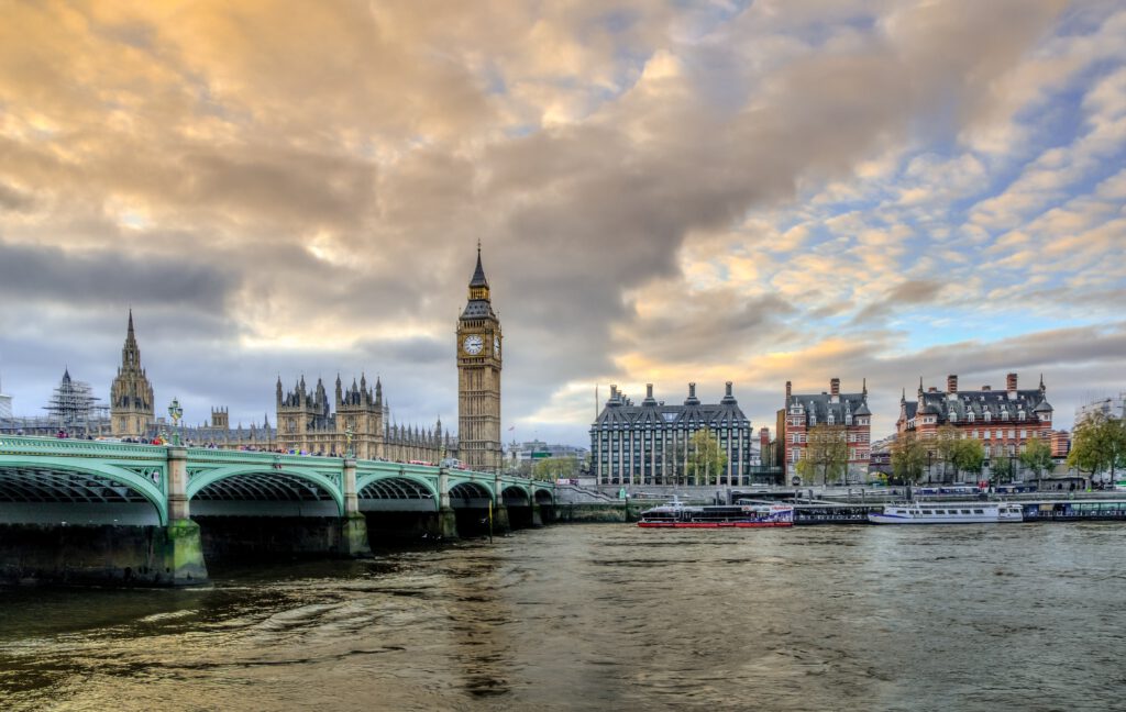 De Big Ben, van veraf gefotografeerd