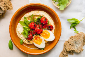 hummus bowl voor het ontbijt